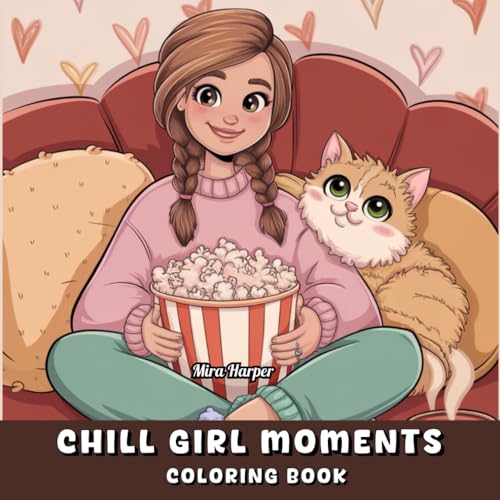 Chill Girl Moments Coloring Book: Peaceful Designs for Adults and Teens featuring Girly Scenes of Self-Care, Cozy Days, Relaxation (Bold and Easy Coloring Colection, Band 5) von Independently published