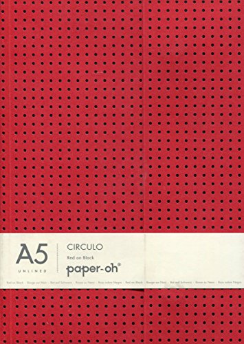 Red on Black Journal: Unlined A5 (Circulo) von Paper-oh