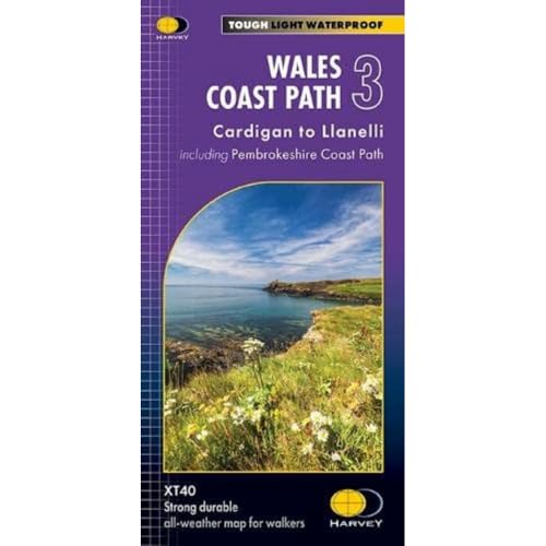 Wales Coast Path 3: Cardigan to Llanelli including Pembrokeshire Coast Path (Trail Map XT40) von Harvey Map Services Ltd