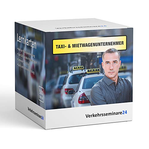 Lernkarten Taxi Mietwagen Unternehmer von Verkehrsseminare24 500 Karteikarten inkl. Box zur Aufbewahrung