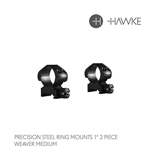 PRECISION STEEL RING MOUNTS with nut 23001 Weaver, 1 Inch Diameter, Medium (Nut) von Hawke