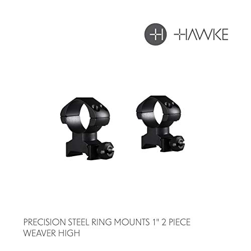 PRECISION STEEL RING MOUNTS with nut 23002 Weaver, 1 Inch Diameter, High (Nut)