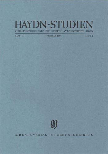 Haydn-Studien Bd. 1 Heft 2 Haydn-Studien Bd. 1 Heft 2