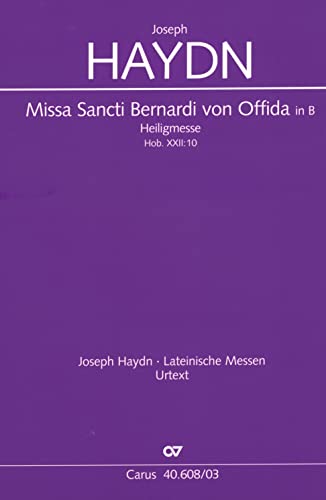 Missa Sancti Bernardi von Offida in B (Klavierauszug): Heiligmesse Hob. XXII:10