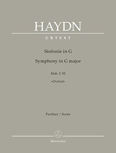 Sinfonie G-Dur Hob. I:92 ""Oxford"". Partitur, Urtextausgabe von Baerenreiter