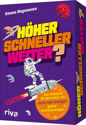 Höher, schneller, weiter?: Das Ratespiel für Menschen mit mehr oder weniger gutem Urteilsvermögen. Schätzfragen und Allgemeinwissen. Geschenk zu Weihnachten, Geburtstag. Ab 12 J. Höher, schneller, weiter?: Das Ratespiel für Menschen mit mehr oder weniger gutem Urteilsvermögen. Schätzfragen und Allgemeinwissen. Geschenk zu Weihnachten, Geburtstag. Ab 12 J. von Riva