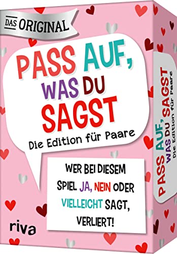 Pass auf, was du sagst – Die Edition für Paare: Wer bei diesem Spiel »Ja«, »Nein« oder »Vielleicht« sagt, verliert! | Das Original. Das perfekte Geschenk für Valentinstag, Hochzeit Pass auf, was du sagst – Die Edition für Paare: Wer bei diesem Spiel »Ja«, »Nein« oder »Vielleicht« sagt, verliert! | Das Original. Das perfekte Geschenk für Valentinstag, Hochzeit