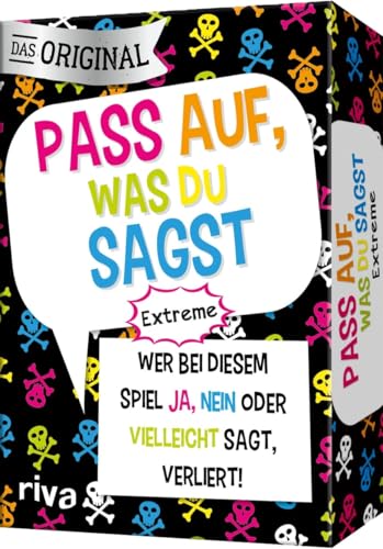 Pass auf, was du sagst – Extreme: Wer bei diesem Spiel »Ja«, »Nein« oder »Vielleicht« sagt, verliert! | Das Original. Das perfekte Geschenk zu Geburtstag, Weihnachten. Ab 18 Jahren Pass auf, was du sagst – Extreme: Wer bei diesem Spiel »Ja«, »Nein« oder »Vielleicht« sagt, verliert! | Das Original. Das perfekte Geschenk zu Geburtstag, Weihnachten. Ab 18 Jahren von Riva