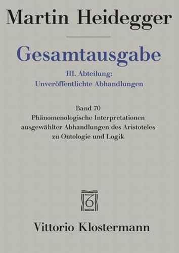Gesamtausgabe 3. Abt. Bd. 70: Über den Anfang (1941)