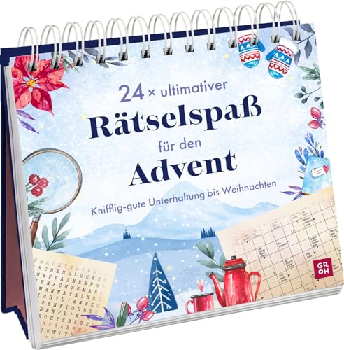 24 x ultimativer Rätselspaß für den Advent: Knifflig-gute Unterhaltung bis Weihnachten | Rätsel-Adventskalender zum Aufstellen für Erwachsene mit 24 Rätseln für die Adventstage