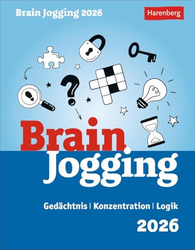 Brain Jogging Tagesabreißkalender 2026 - Gedächtnis, Konzentration, Logik: Gedächtnis, Konzentration, Logik jeden Tag mit dem Tischkalender ... zum Aufstellen (Wissenskalender Harenberg) von Harenberg