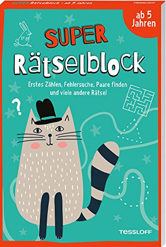 Super Rätselblock ab 5 Jahren. Erstes Zählen, Fehlersuche, Paare finden und viele andere Rätsel: 128 Seiten Rätselspaß - 25 unterschiedliche Rätselarten (Rätsel, Spaß, Spiele)