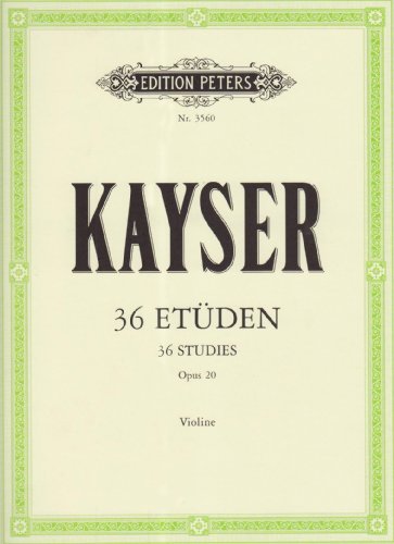 36 Etüden op. 20 "Für die Violine"": Edition by Hans Sitt (Edition Peters)