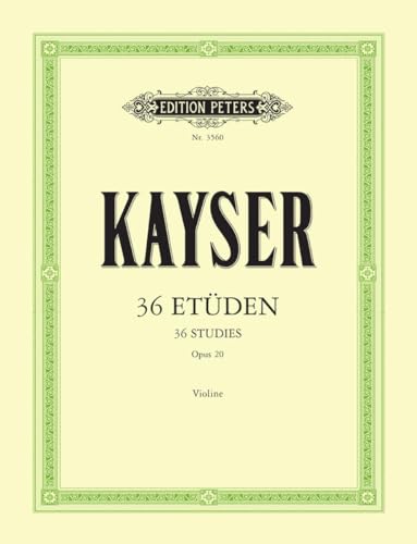 36 Etüden op. 20 "Für die Violine"": Edition by Hans Sitt (Edition Peters)