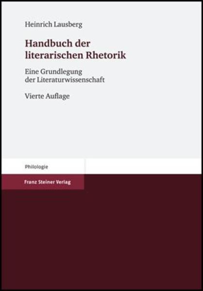 Handbuch der literarischen Rhetorik von Steiner Franz Verlag