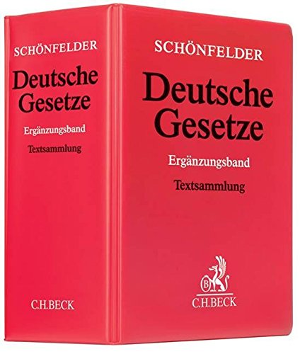 Schönfelder Deutsche Gesetze, Ergänzungsband, Grundwerk ohne Fortsetzung.