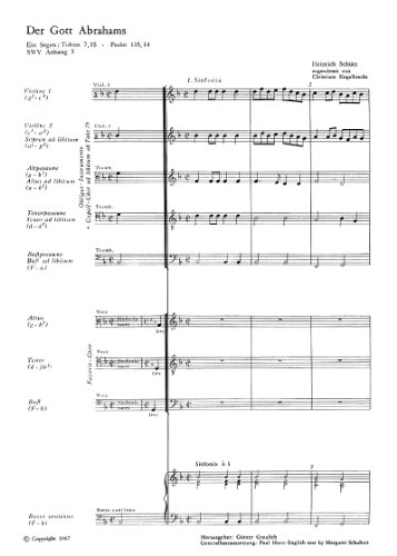 Schütz: Der Gott Abrahams (SWV Anh. 3). Partitur