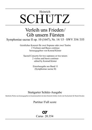 Schütz: Verleih uns Frieden- Gib unsern Fürsten