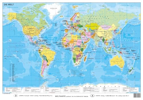 Die Welt politisch Wandkarte Poster