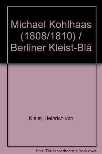Brandenburger Ausgabe, BKA II/1 Michael Kohlhaas von Stroemfeld