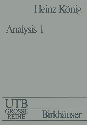 Analysis I (German Edition) von Birkhäuser