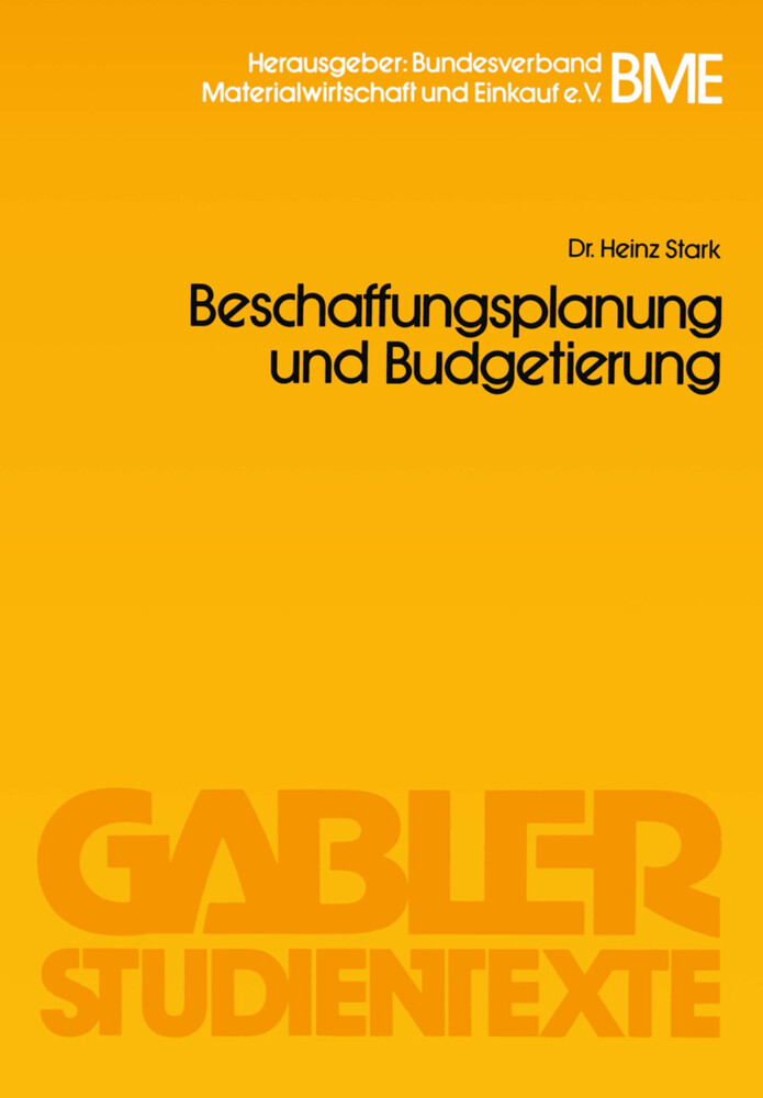 Beschaffungsplanung und Budgetierung von Gabler Verlag