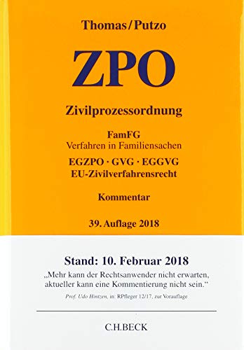 Zivilprozessordnung: FamFG Verfahren in Familiensachen, EGZPO, GVG, EGGVG, EU-Zivilverfahrensrecht (Gelbe Erläuterungsbücher)