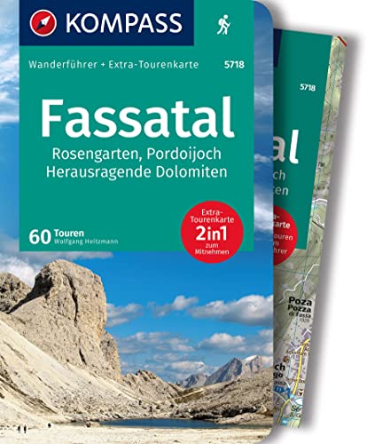 KOMPASS Wanderführer Fassatal, Rosengarten, 60 Touren mit Extra-Tourenkarte: GPS-Daten zum Download von Kompass