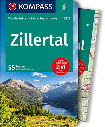 KOMPASS Wanderführer Zillertal, 55 Touren: mit Extra-Tourenkarte Maßstab 1:50.000, GPX-Daten zum Download
