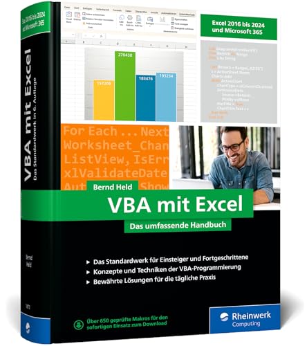 VBA mit Excel: Das umfassende Handbuch für Einsteiger und fortgeschrittene Anwender. Aktuell zu Excel 2024 und Microsoft 365 – Ausgabe 2025 von Rheinwerk Computing