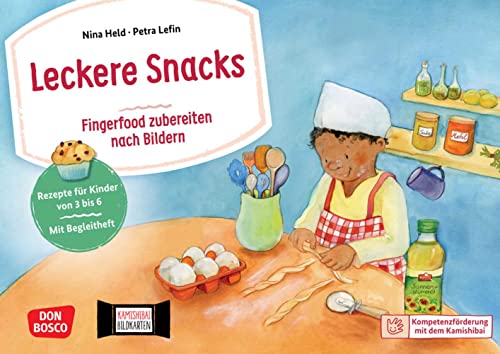 Leckere Snacks: Fingerfood zubereiten nach Bildern. Kamishibai Bildkartenset: Rezepte für Kinder von 3 bis 6. Mit Begleitheft und ... (Kompetenzförderung mit dem Kamishibai) von Don Bosco