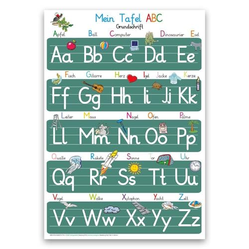 Mein Tafel ABC in Grundschrift: ABC-Lernposter, glänzend, 300g, 32 x 46 cm