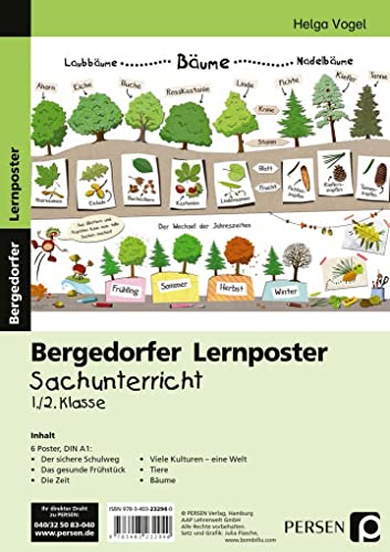 Lernposter Sachunterricht - 1./2. Klasse: 6 Poster für den Klassenraum (Bergedorfer® Lernposter) von Persen Verlag i.d. AAP