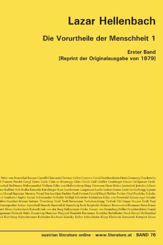 Die Vorurtheile der Menschheit 1: Erster Band [Reprint der Originalausgabe von 1879] von University of Innsbruck