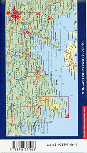 Nordland Karten, Rügen mit Hiddensee: Wander- und Radwanderkarte. Rückseite mit Reiseführer. Aktuelle Wanderwege (Deutsche Ostseeküste) von Nordland Verlag