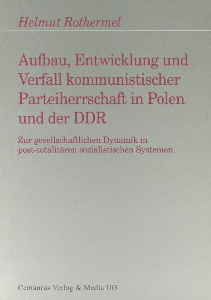 Aufbau Entwicklung und Zerfall kommunistischer Parteiherrschaft in Polen und der DDR von Centaurus Verlag & Media