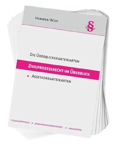 42300 - Assessor Übersichtskarteikarten - Zivilprozessrecht: Klausurtypisch - Anwendungsorientiert - Umfassend (Karteikarten - Zivilrecht) von Hemmer-Wuest
