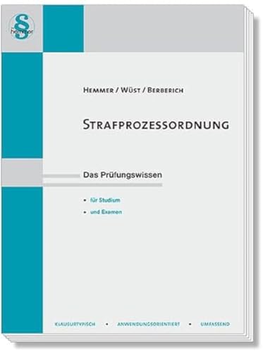 14450 - Strafprozessordnung: Das Prüfungswissen für Studium und Examen (Skripten - Strafrecht) von hemmer/wüst Verlagsgesellschaft mbH