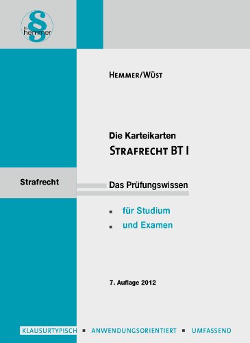 Strafrecht BT 1 (Karteikarte Strafrecht)