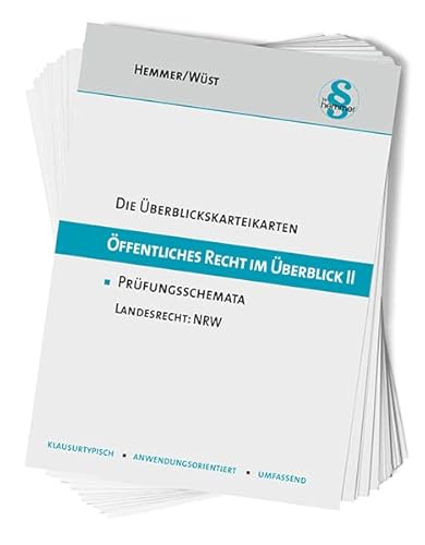 33500 - ÜK Öffentliches Recht im Überblick II - NRW: Prüfungsschemata Landesrecht Nordrhein-Westfalen (Karteikarten - Öffentliches Recht) von hemmer/wüst Verlagsgesellschaft mbH