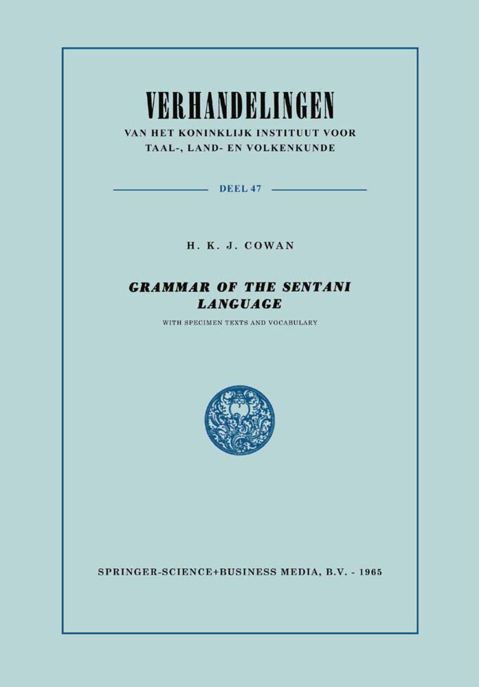 Grammar of the Sentani Language von Springer Netherlands
