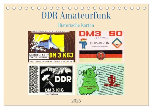 DDR Amateurfunk Historische Karten (Tischkalender 2025 DIN A5 quer), CALVENDO Monatskalender