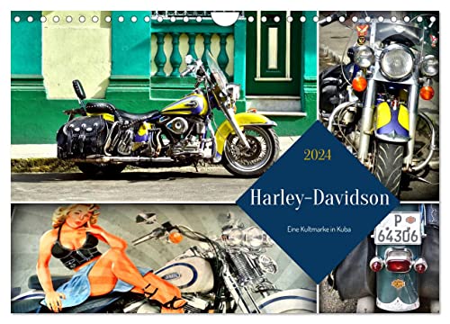 Harley-Davidson - Eine Kultmarke in Kuba (Wandkalender 2024 DIN A4 quer), CALVENDO Monatskalender