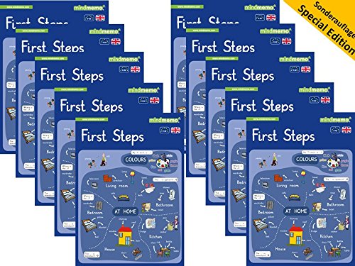 10x mindmemo Lernfolder - First Steps - Englisch für Anfänger - spielend Englisch lernen Kinder Vokabeln lernen mit Bildern Lernhilfe Zusammenfassung Sonderauflage im Klassensatz - DIN A4 6 Seiten von phiep Verlag GmbH & Co. KG