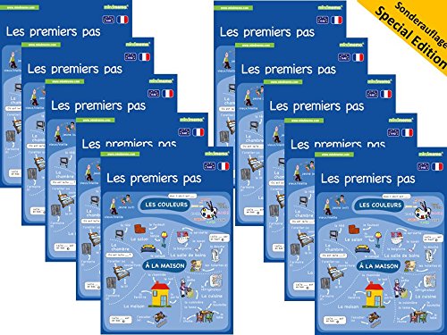 10x mindmemo Lernfolder - Französisch für Anfänger - spielend Französisch lernen Kinder Vokabeln lernen mit Bildern Lernhilfe Zusammenfassung Sonderauflage Klassensatz 6 Seiten Hefter DIN A4