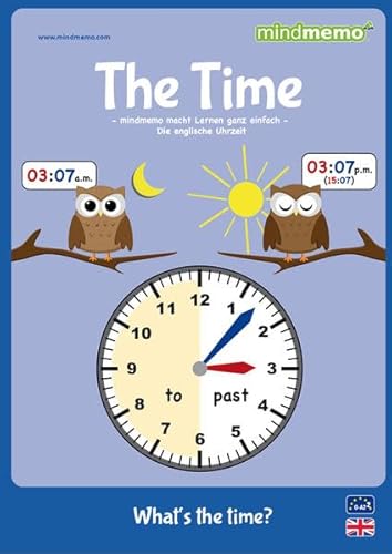 mindmemo Lernfolder - TIME - Englisch lernen Uhrzeit für Kinder Uhr lernen learning clock for kids Lernhilfe Zusammenfassung PremiumEdition foliert - ... foliert - DIN A4 6 Seiten plus Abhefter von phiep Verlag