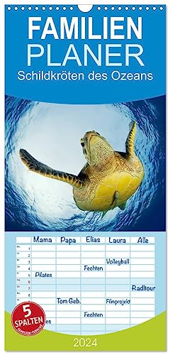 Familienplaner 2024 - Schildkröten des Ozeans mit 5 Spalten (Wandkalender, 21 cm x 45 cm) CALVENDO