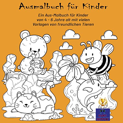 Ausmalbuch für Kinder: Ein Aus-Malbuch für Kinder von 4 - 6 Jahre alt mit vielen Vorlagen von freundlichen Tieren (Zeichnen, Malen, Doodeln) von Books on Demand GmbH