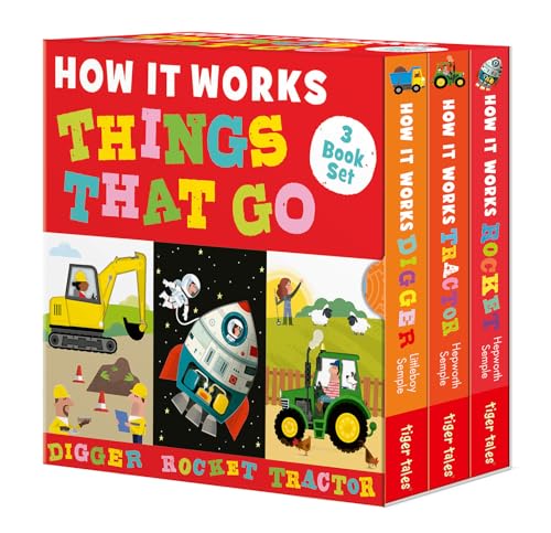 How it Works: Things That Go 3-Book Boxed Set: Digger; Rocket; Tractor von Tiger Tales
