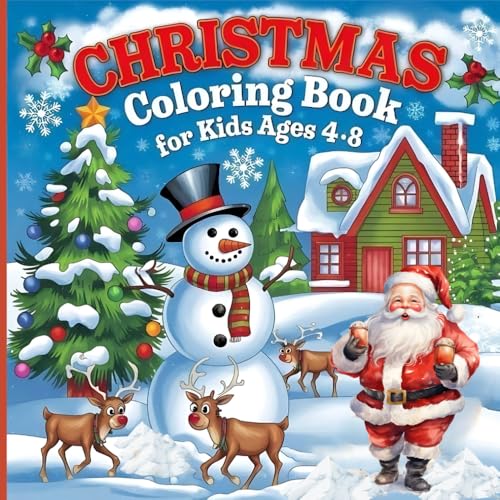 Christmas Coloring Book for Kids Ages 4-8: 40 Fun and Easy Designs with Santa, Snowmen, Animals, and Holiday Scenes for Hours of Festive Fun (Perfect Christmas Gift) von Independently published